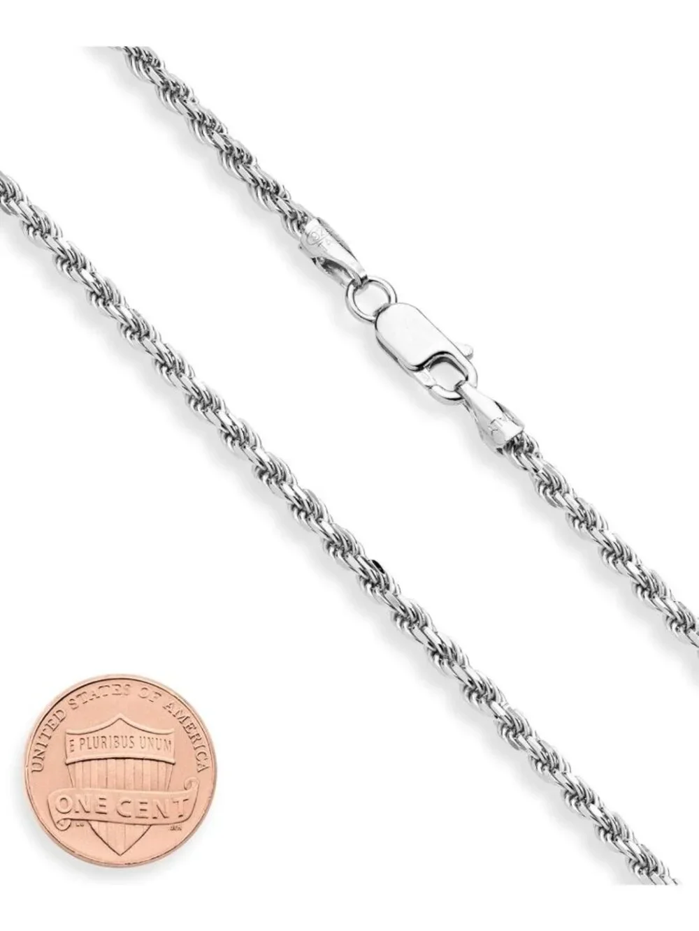 Sterling Silver 925 Rope Chain Necklace for Men & Women - 2mm & 3mm Options